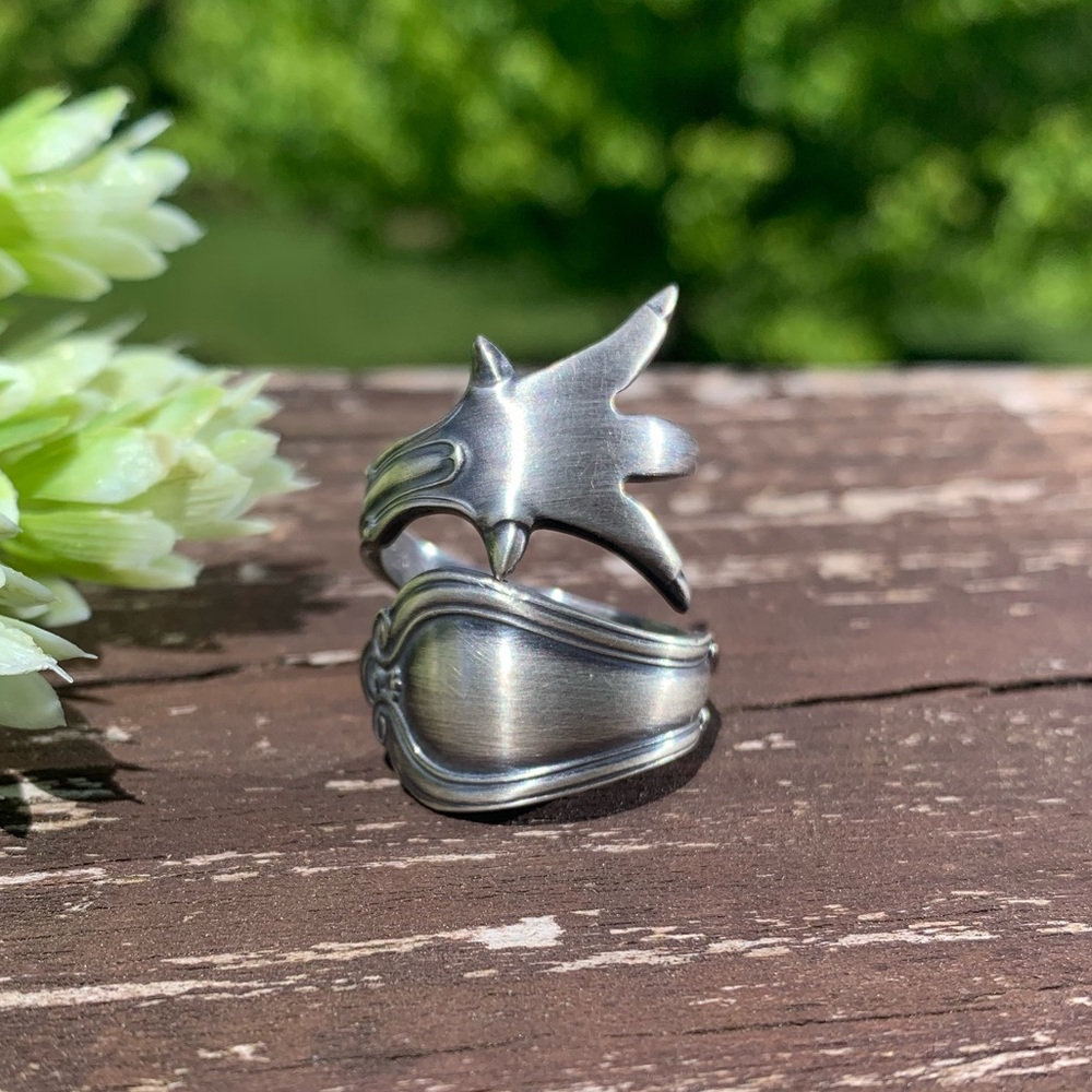 Sterling Spoon Ring Antique Talon Claw